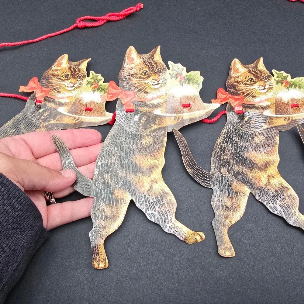 Christmas Garland Cat with Pudding Mamelok/B. Shackman Made in England New
